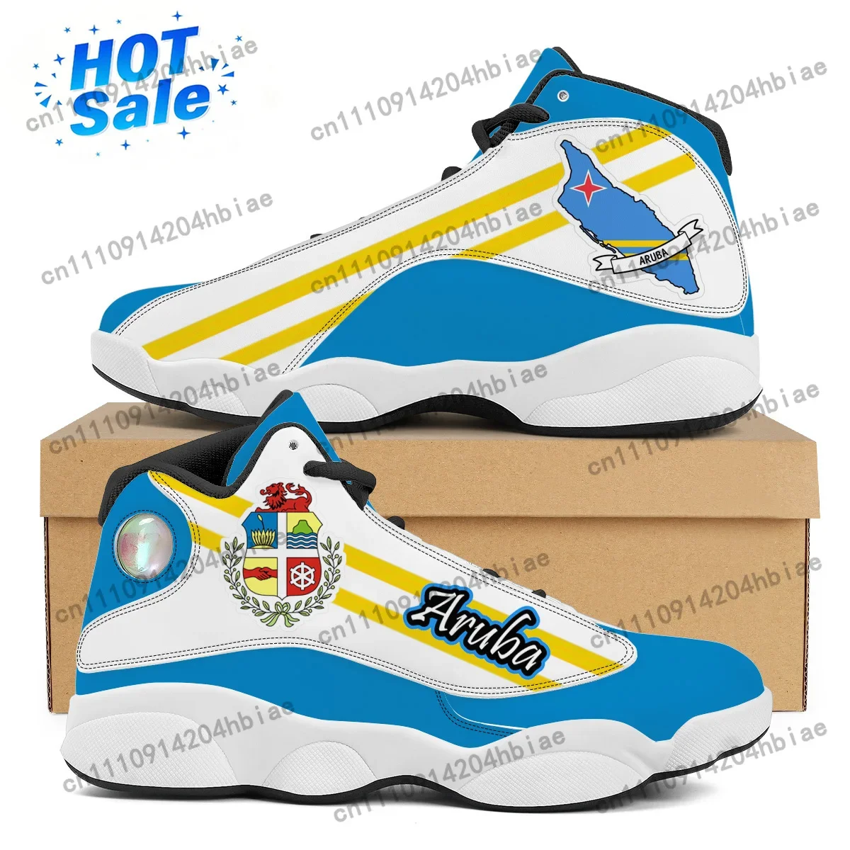 Men'S Shoes Basketball - ARUBA Flag Print Custom Cool Mens