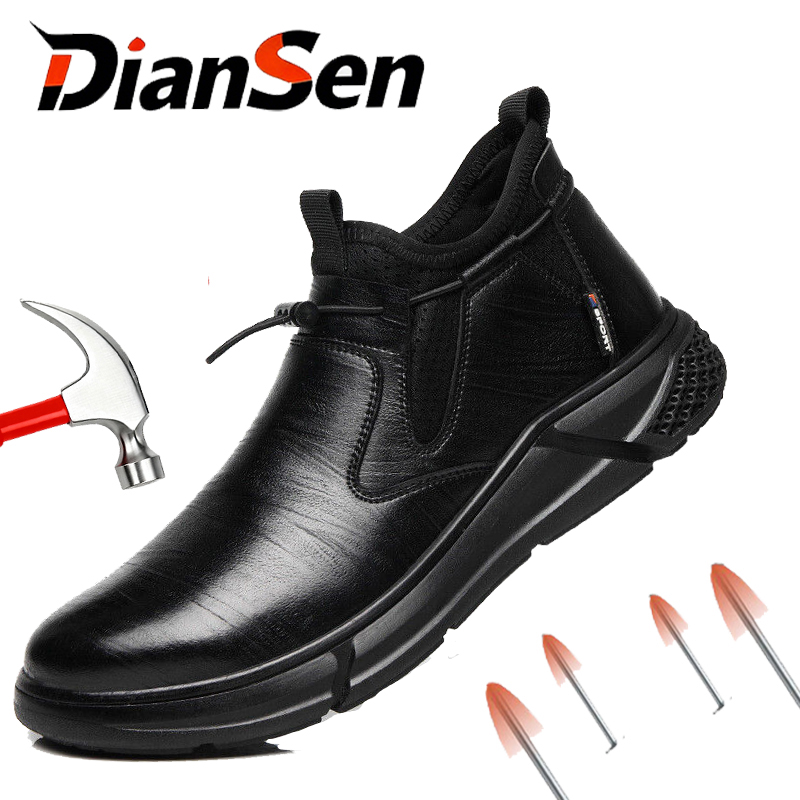Hiking Boot Waterproof - Men Safety Shoes Anti-Smash Steel Toe
