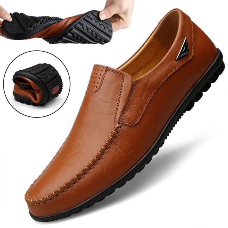 Men Shoes Elegant - Genuine Leather Men Casual Shoes Luxury