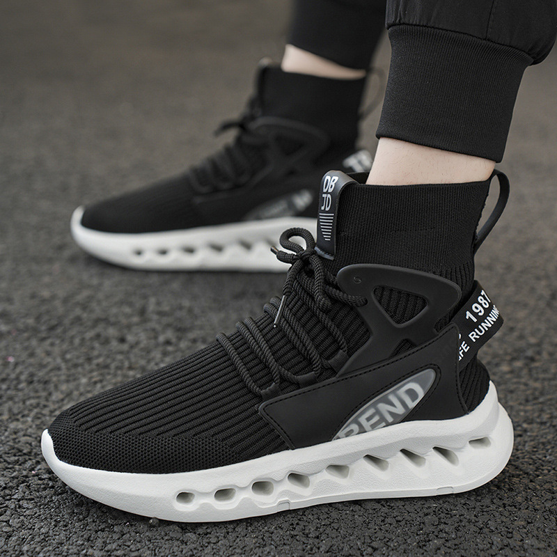 Trendy Men High Top Sock Shoes - Canvas Sneaker High 评论和价格