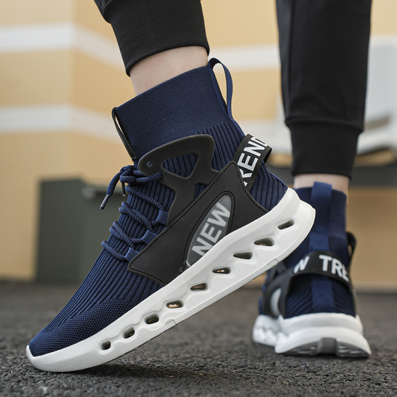 Trendy Men High Top Sock Shoes - Canvas Sneaker High 评论和价格
