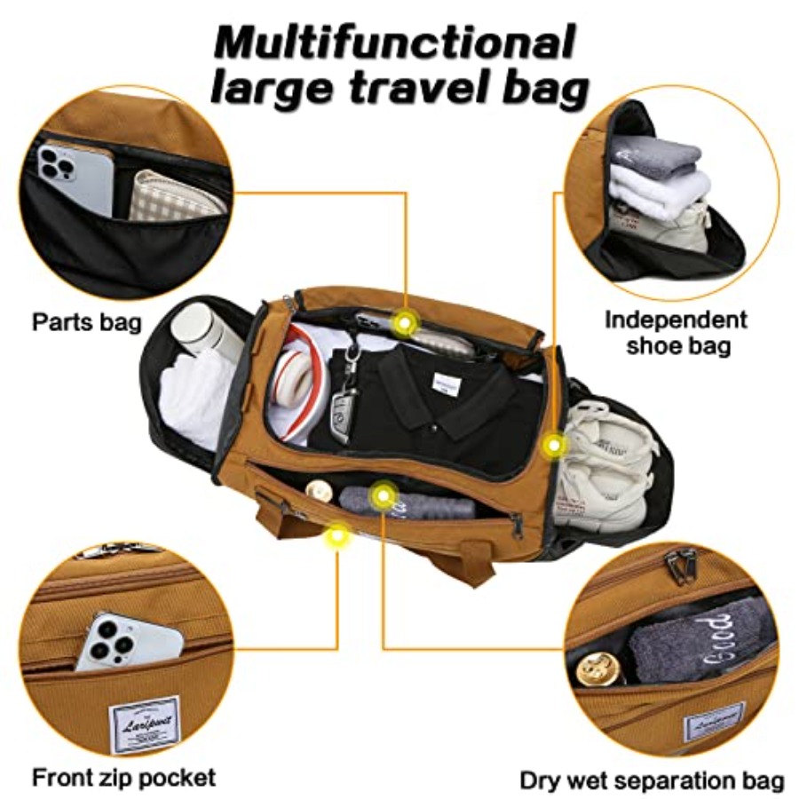Travel Duffle Bag for men 40L  - Men'S Shoes For Gym 评论和价格