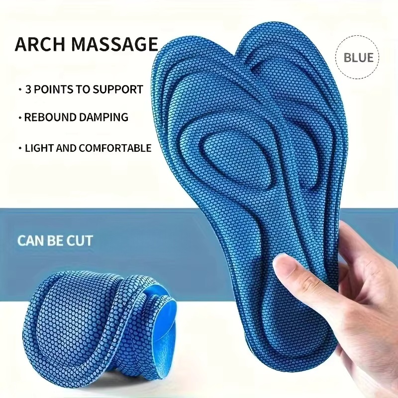 4 PCS  Sports Massage Insole M - Men'S Shoes With Memory Foam 评论和价格