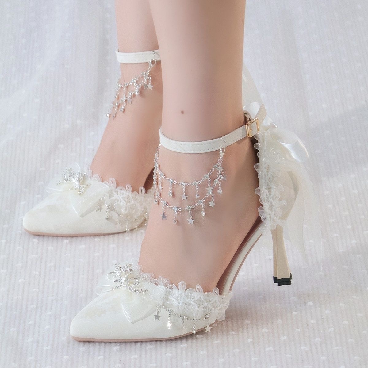 Lolita Female Shoes Heels Whit - Men Shoes Elegant 评论和价格