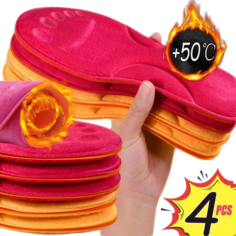 4pcs Winter Men Women Self Hea - Men'S Shoes With Memory Foam 评论和价格