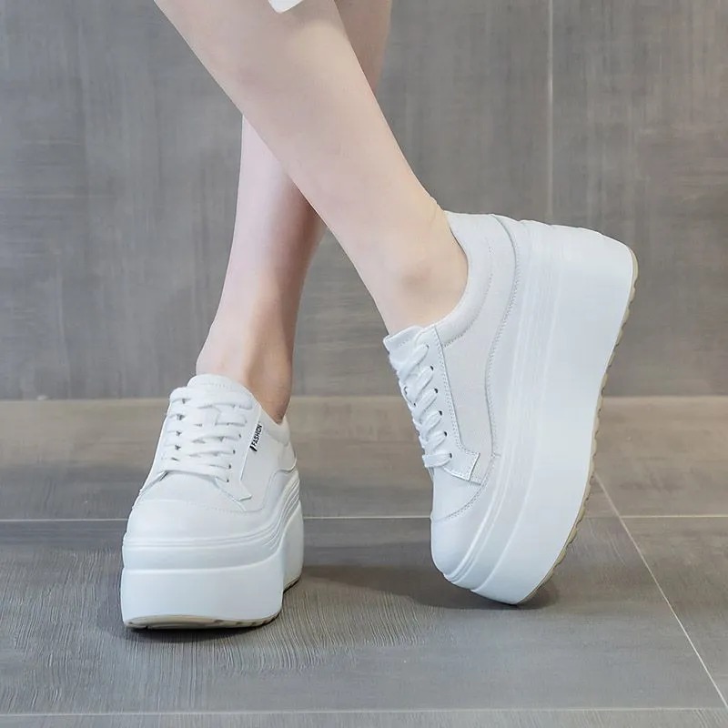 8cm New Canvas Genuine Leather - Canvas Sneaker High 评论和价格