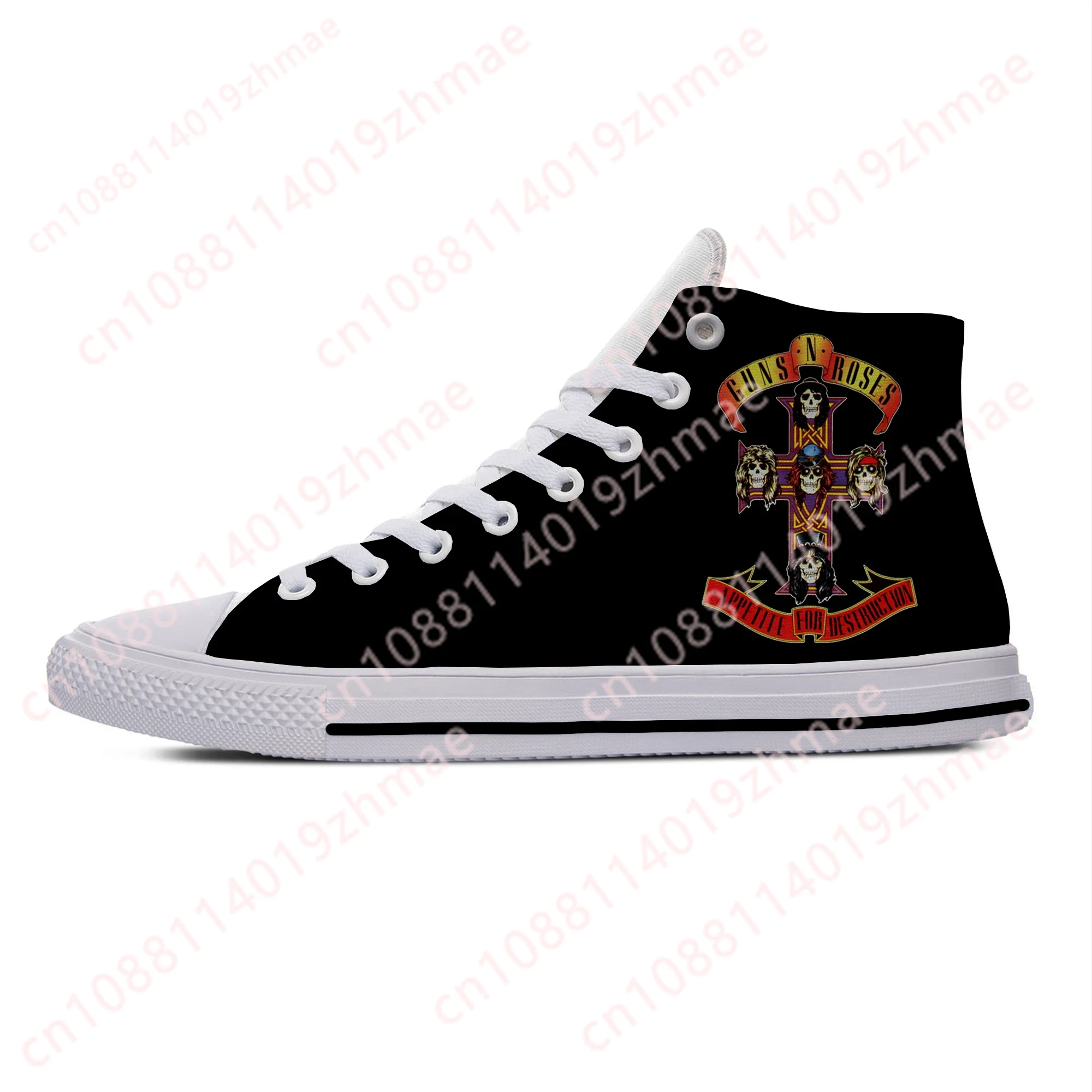 Hot 3D Guns N Rose Heavy Metal - Canvas Sneaker High 评论和价格