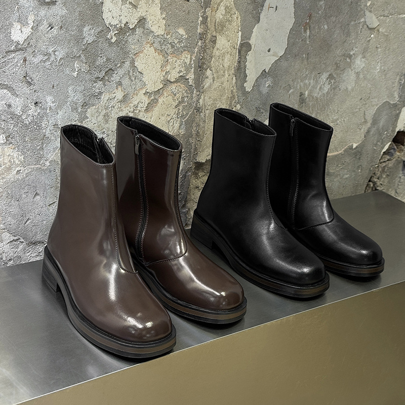 Vintage Mens Boots Luxury Hand - Men Shoes Elegant 评论和价格