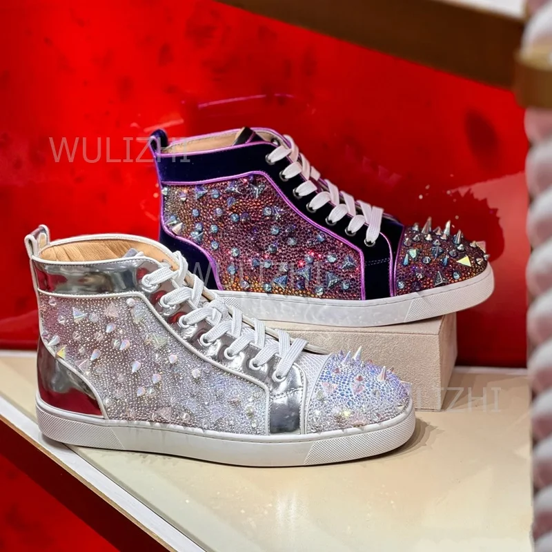 Dark Purple Crystal Rivet Men  - Men Shoes Red Tape 评论和价格