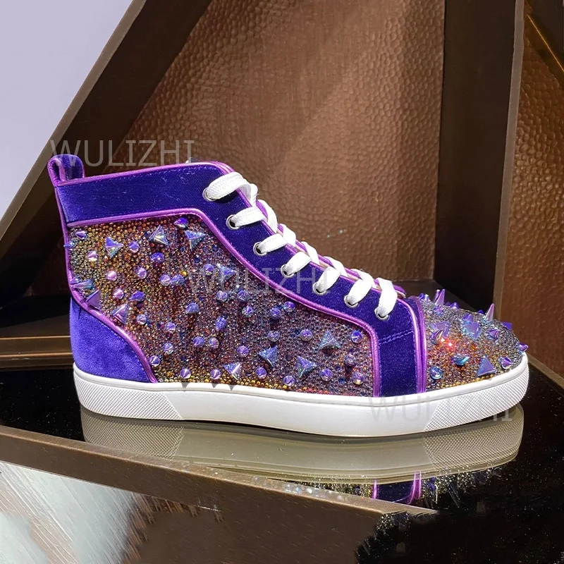 Dark Purple Crystal Rivet Men  - Men Shoes Red Tape 评论和价格