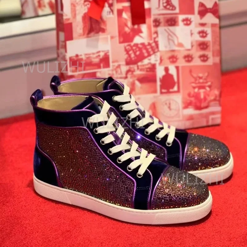 Dark Purple Crystal Rivet Men  - Men Shoes Red Tape 评论和价格