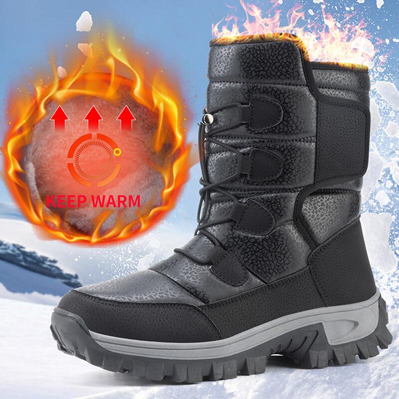 New Warm Men Plush Snow Boots  - Hiking Boot Waterproof 评论和价格