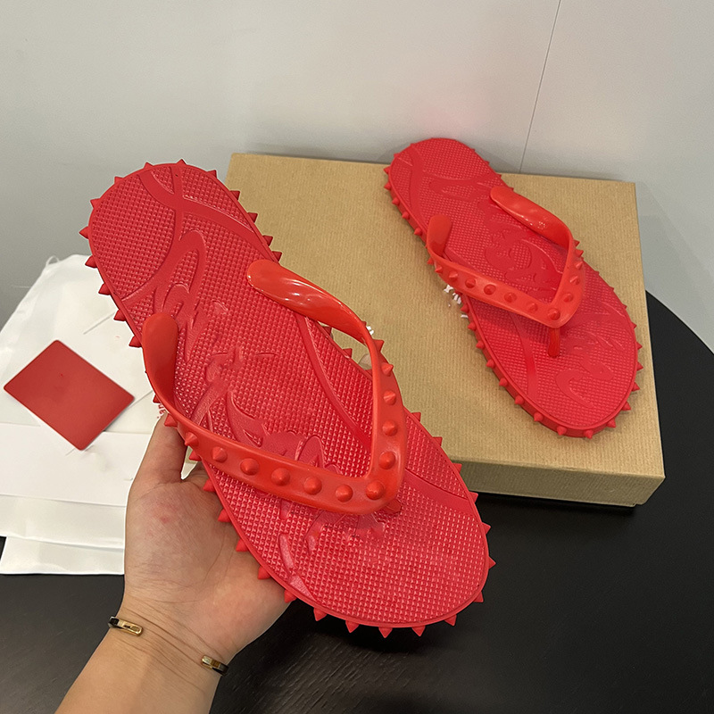Men's New Summer Red Sole Flip - Men Shoes Red Tape 评论和价格