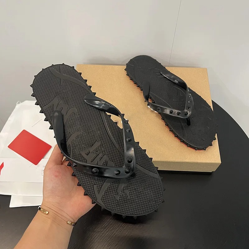 Men's New Summer Red Sole Flip - Men Shoes Red Tape 评论和价格