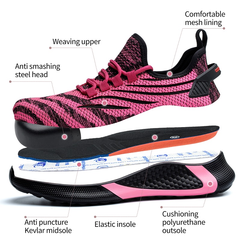 Rose Red Women Work Safety Sho - Men Shoes Red Tape 评论和价格